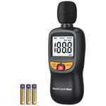 ALLmeter Sound Level Meter for Home Noise Monitoring - Accurately Measures 30-130dB with A-Weighted, Backlit LCD Display for Apartment, Office & Workplace