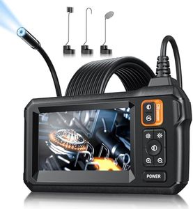 Endoscope Camera with Light - Inspection Borescope Camera with 4.3" IPS Screen, 1920P HD Snake Camera with 8 LED Lights, 16.4FT Semi-Rigid Cord Bore Scope, IP67 Waterproof Endoscope for Sewer, Pipe