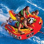 WOW Eagle Inflatable, Towable Tube Lake Water Raft with Tow Rope & Pump