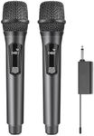 Lyiazsoy Wireless Microphones, Karaoke Dynamic Microphone for Speakers with Rechargeable Receiver, Dual Cordless Handheld Vocal Mic for Singing, Party, Wedding, DJ, Speech