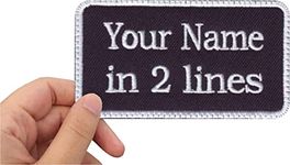 Personalised 2 Line, Custom Embroidered, Biker, Name Tag, PATCH Iron on or Sew on, 4" wide x 2" inch tall