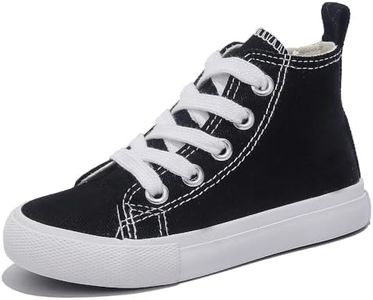 Boys and Girls' high top Frenulum Canvas Lightweight Shoes,Athletic Running Classic Sneakers (Black, Toddler, Women, 7.5, Numeric, US Footwear Size System, Narrow)