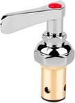 KWODE Brass Eterna Spindle Assembly Replacement Valve for Wall Mount Commercial Pre Rinse Faucet, Hot Side Lever Handle Faucet Stem Assembly Cartridge Faucet Valve, Red