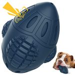 Indestructible Squeaky Dog Balls, Durable Dog Toys for Aggressive Chewers, Natural Dog Ball Chew Toys Interactive Dog Toy Rubber Pet Toys for Medium &Large BreedsTeeth Cleaning Ball Bite Resistant Pet Exercise Relieving Anxiety (Bule)