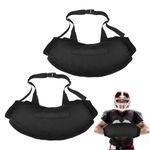 2 Pcs Football Hand Warmer Pouch, Football Warmer Bag Black HandWarmer Pouch Hand Muffs with Zipper Pocket and Adjustable Strap for Football, Soccer, Golf, Fishing, Winter Outdoor Walk (Adult)