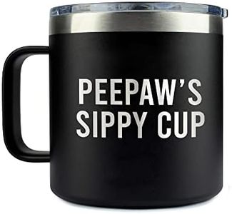 Yanashop88 Peepaw's Sippy Cup Tumbler 14 Oz Coffee Mug - Peepaw Tumbler - Birthday Gifts For Peepaw From Daughter - Son - New Peepaw Gifts - Fathers Day Gift - Parent Gift - Peepaw Mug