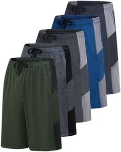 Real Essentials Dry Fit Dri-Fit Big Boys Girls Youth Clothing Active Athletic Performance Basketball Soccer Tennis Exercise Summer Activewear Gym Teen Running Shorts, Set 6, M (8/10), Pack of 5