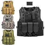 AZB Tactical Vest, Lightweight Airsoft Vest, Adjustable Paintball Vest with Removable Pouch, Black, One Size