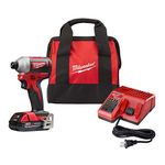 Milwaukee M18 Brushless Compact 1/4 in. Cordless Hex Impact Driver Kit (2 Ah)