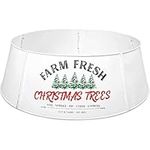 Hallops Galvanized Tree Collar - Large to Small Christmas Tree. Adjustable Metal Skirt, Christmas Decor (White, Oversize)