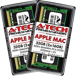 A-Tech 32GB Kit (2 x 16GB) Memory Ram for 2019 Apple iMac 27 inch Retina 5K (iMac19,1 A2115), 2018 Apple Mac Mini (Macmini8,1 A1993) DDR4 2666MHz PC4-21300 SODIMM