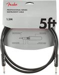 Fender Professional Series Instrument Cable, 5ft,1.5m, Engineered to Avoid Twisting, Black (Angled Jack)