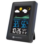 Portronics Meteo Type-C Powered Digital Weather Station Clock with Temperature & Humidity Monitor, Max/Min Records, LED Display, Alarm & Snooze, 12/24H Format, C/F Switch, Wall/Table Mount