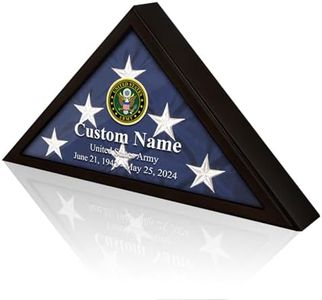 Personalized Flag Display Box for US Veteran Flag 9.5 x 5 ft Flag Shell for Bury Flag Wall Flag Box Display for Displaying The Front of Bury Flag Glass (Black)