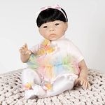 Paradise Galleries Asian Rainbow Reborn Toddler Doll, Jannie de Lange Designer's, 19.5" Adorable Real Life New Year Birthday Party Baby Doll Gift with 5-Piece Doll Accessories - Ballerina