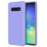 Meifei Galaxy S10 Plus Case,Liquid Silicone Dual Layer Hybrid Hard PC& Soft Silicone, Gel Rubber Bumper Slim Fit Shockproof Protective Phone Case, Phone Cover for Samsung Galaxy S10 Plus, Light Purple