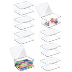 mDesign Set of 8 Craft Sorting Box — Storage Box with Hinged Lid for Craft Supplies and Art Materials — Arts and Crafts Organiser Box for the Home — Clear