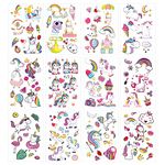 Unicorn Temporary Tattoos,ZoomSky 24 Sheets Assorted Temporary Stickers for Kids Girls Boys for Birthday Party Favors Supplies Goodie Bag Fillers and Stocking Stuffers