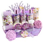 Gift Sets For Women, Gift Basket for Women & Men, Bath and Body Gift Basket ââ‚¬â€œ 13pc Vanilla Lavender Home Spa Set, Body Lotion, Bath Bomb, Shower Gloves & More - Gift for Mom, Thank You, Birthday Gifts