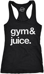 Crazy Dog T-Shirts Womens Tank Gym and Juice Tanktop Funny Sarcastic Fitness Workout Alcohol Rap Lyric Shirt Funny Racerback Tank Fitness Tank Top for Women Funny Drinking Black L