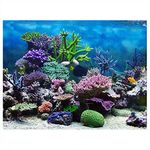 Mumusuki Aquarium Poster Underwater Marine Coral Fish Tank Background Poster Thicken PVC Adhesive Static Cling Backdrop Decorative Paper Cling Decals Sticker(61 * 41cm)