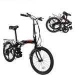 Xspec 20" 7 Speed City Folding Compact Bike Bicycle Urban Commuter Shimano Black