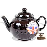 Handmade Original Brown Betty 4 Cup Teapot with "Original Staffordshire" Logo (1-Pack)