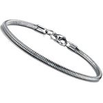 Besteel 3MM Stainless Steel Bracelet Snake Chain for Women Men Bracelet Bangle Cable European Bead Charms 19cm