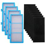 HAPF30AT Filter Replacement for Holmes AER1 Type Total Air Purifier, Replacement Filters for HAPF30AT and HAP242-NUC (4 Ture HEPA Filters + 8 Carbon Filters)