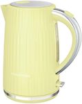 Russell Hobbs Electric Kettle (Hot Water, Tea or Coffee, 1.7L, Push to open lid, Perfect pour spout, Removable washable filter, Illuminated switch, Chrome accents, Lemon, 3000W) Eden 27363
