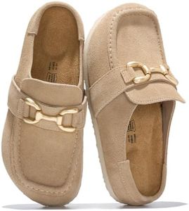 Project Cloud 100% Genuine Leather Clogs for Women Non-Slip Loafers (Holly)