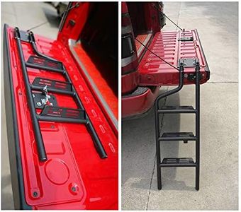 DUOYU Universal Foldable Tailgate Ladder Accessories Aluminium Alloy Tailgate Step Ladder Kit Fit for Pickup Truck（F150/Raptor/Ranger/Tacoma/Ram1500...）