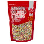 Cake Décor 1kg Rainbow Sprinkles Sugar Strands | Cake Sprinkles Decorations | Resealable 1kg Sprinkles Bulk Bag | Rainbow Vermicelli Sprinkles for Cakes, Cupcakes, Ice cream toppings (Strands)