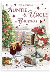 Regal Publishing Traditional Christmas Card Auntie & Uncle - 9 x 6 inches Multicoloured C85364