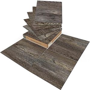 Art3d Peel and Stick Vinyl Floor Tiles 30-Pack 12 x 12 inch, Self Adhesive Waterproof Flooring Wood Planks for Kitchen, Dining Room, Bedrooms, Cover 30 Sq. Ft, Dark Brown Oak