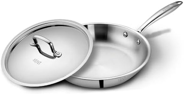 KENT Triply Frying Pan 24 CM with SS Lid 1.7 L | Cool-Touch Diecast Handle | Induction Friendly | Dishwasher Safe (Stainless Steel;Aluminium)