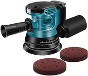 ZUYIYI 5 Inch Cordless Random Orbital Sander for Makita 18V Battery, 12000RPM Electric Orbital Sander 3 Various Speeds, Palm Sander w/20 Pcs Sandpapers for Woodworking, Sanding(Bare Tool)