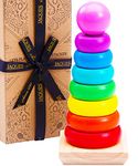 Jaques of London Stacking Rings | Wooden Toys | Baby Stacking Rings | Toys for 1 2 3 Year Olds | Early Development & Activity Toys Baby | Since 1795