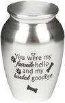 Black Rhino Small Pet Urn - Pet Urns for Dogs or Cats Ashes - Cremation Urns for Remains of Beloved Pets - Secure Threaded Lid - Fits in Palm of Hand - Silver Polished - 1.7 x 2.7 Inches