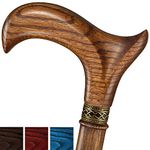 Asterom Walking Cane - Handmade, Ergonomic, Wooden - Canes for Men, Cane for Women - Stylish Walking Sticks for Seniors, Unique, Wood (Caramel)