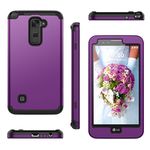 WeLoveCase for LG Stylus 2 Case, Heavy Duty Drop Protection Case Shockproof Silicone Bumper Impact Hard PC 3 in 1 Hybrid Protective Case Cover for LG Stylus 2 / for LG G Stylo 2 (LS775) - Purple