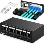 PBAEGAV Patch Panel 8 Port Keystone Network STP Blank Patch Panel Compatible with LC/SC/ST/FC/USB/HDMI Keystone Jack for Desk Mount Home Ethernet Termination Box(1U 8 Port)