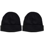 Build Your Brand Heavy Knit Beanie hat, Black, One Size