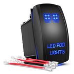 GOOACC LED POD Lights Rocker Switch Led Light Bar Switch 5Pin Laser On Off switches 20A 12V 10A 24V Switch with Jumper Wires Set for Cars Trucks RVs,2 Years Warranty