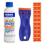 De Solv It Sticky Stuff Remover Liquid 250ml - With Multi-Surface Cleaning Tool & 10 Spare Replacements - Ideal for Label remover, Tar, Chewing Gum remover, sticker remover, Adhesive remover and more