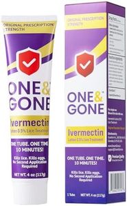 One&Gone Ivermectin Lotion 0.5% (4 oz) – Fast-Acting 10-Minute Head Lice Treatment | Kills Lice & Eggs in One Application, No Nit Combing Required, Prescription Strength for Adults & Kids 6 Months+