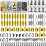 Colorado Blades Fishing Spinner Making Kit Willow Blades for DIY Rig Spinnerbait Fishing Lure Making Kit,155pcs Fishing Blades Snap Swivel Split Ring Se