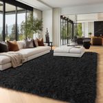 PAGISOFE Fluffy Shaggy Area Rug 8x10 Feet, Plush Rugs for Living Room Bedroom, Soft Rugs for Nursery, Furry Rugs for Girls Boys Kids Room, Extra Large Fuzzy Rug, Shag Carpet, Black