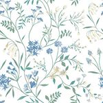 RoomMates RMK12182PLW White Meadow Mix Peel and Stick Wallpaper