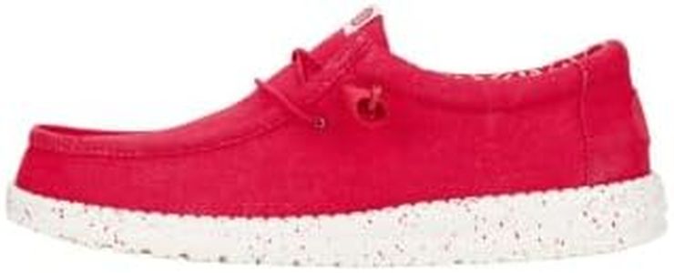 HEYDUDE Men's Wally Stretch Canvas Slip On Loafer, Savvy Red, Size 14